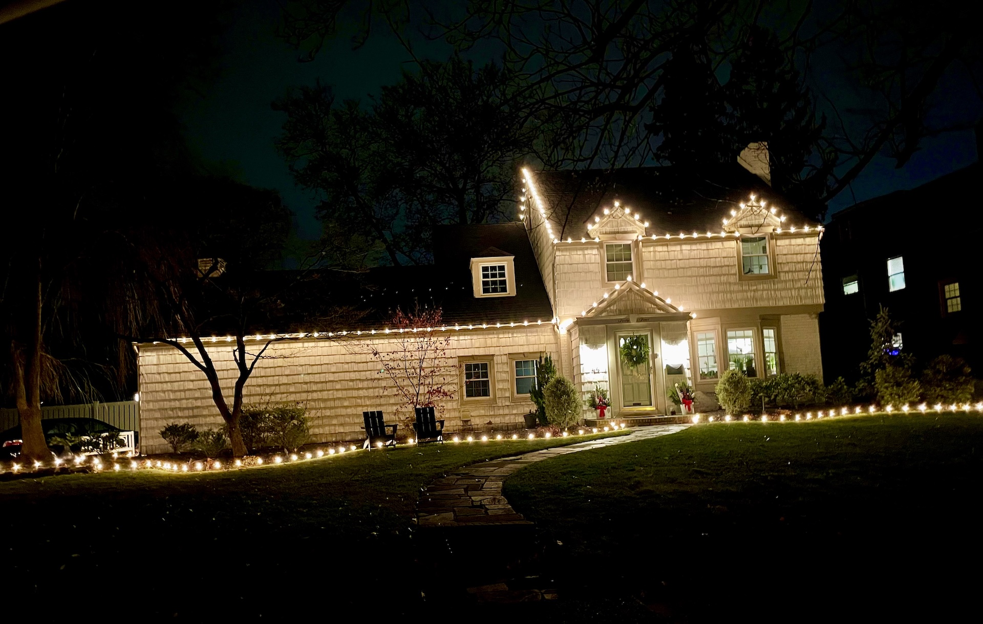 Christmas lighting installation in Haddonfield NJ